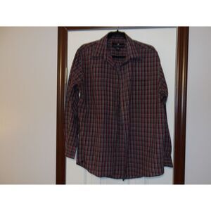 Consensus‎ Red Plaid Button Down Shirt Long Sleeve Cotton Checkered Pattern